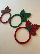 Load image into Gallery viewer, Holiday Holly Napkin Rings